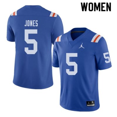 Women's Florida Gators #5 Emory Jones NCAA Jordan Brand Royal Throwback Alternate Authentic Stitched College Football Jersey WRF6862CT